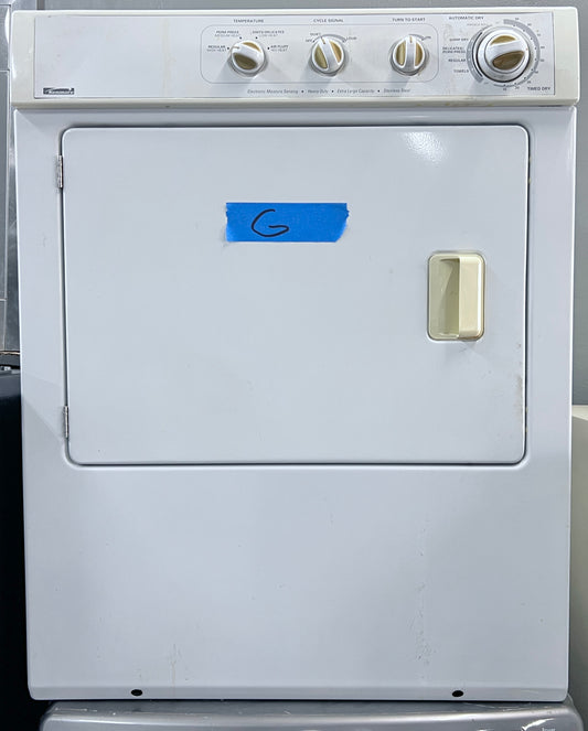 25 Inch Depth Sears Kenmore Gas Dryer , Stackable Front Load , 27 Inch Width / Wide , White , 444467
