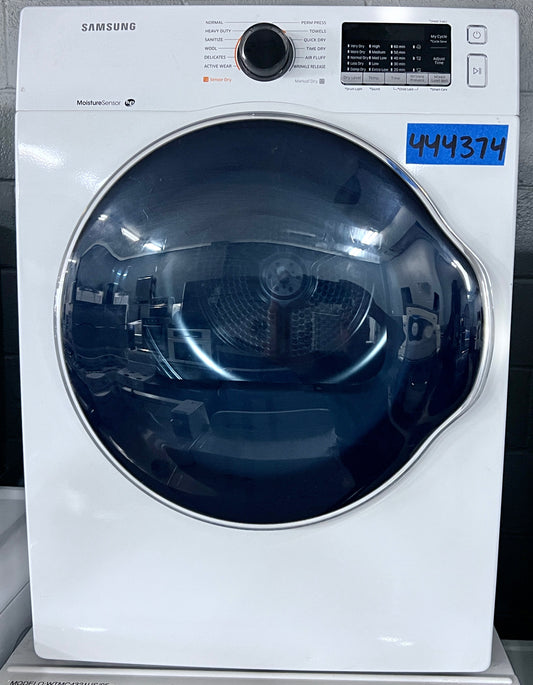 24 Inch Samsung  DV22K6800EW Electric Dryer 4.0 cu. ft., Sensor Dry, Smart Care, Reversible Door, Stainless Steel Drum, 4-Way Venting, Internal Drum Light, Filter Check Indicator, 12 Dryer Programs, Quick Dry, Wrinkle Release, Child Lock , 444374