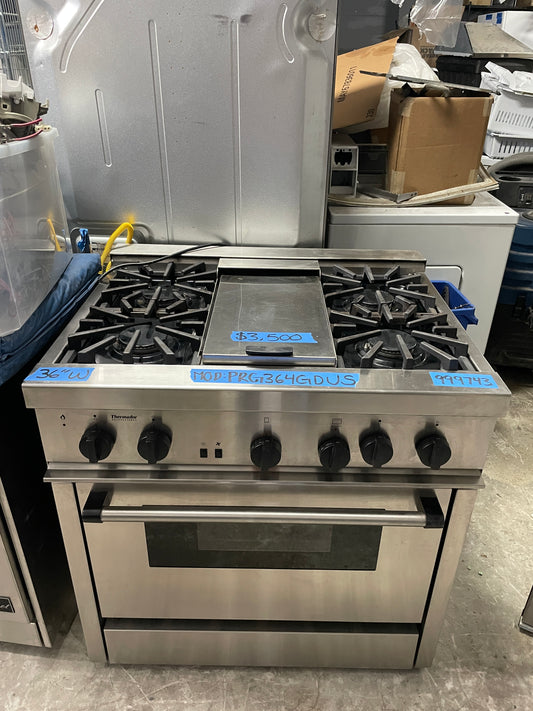 Thermador 36 All Gas Range With Griddle In SS, PRG364GDUS, 999743