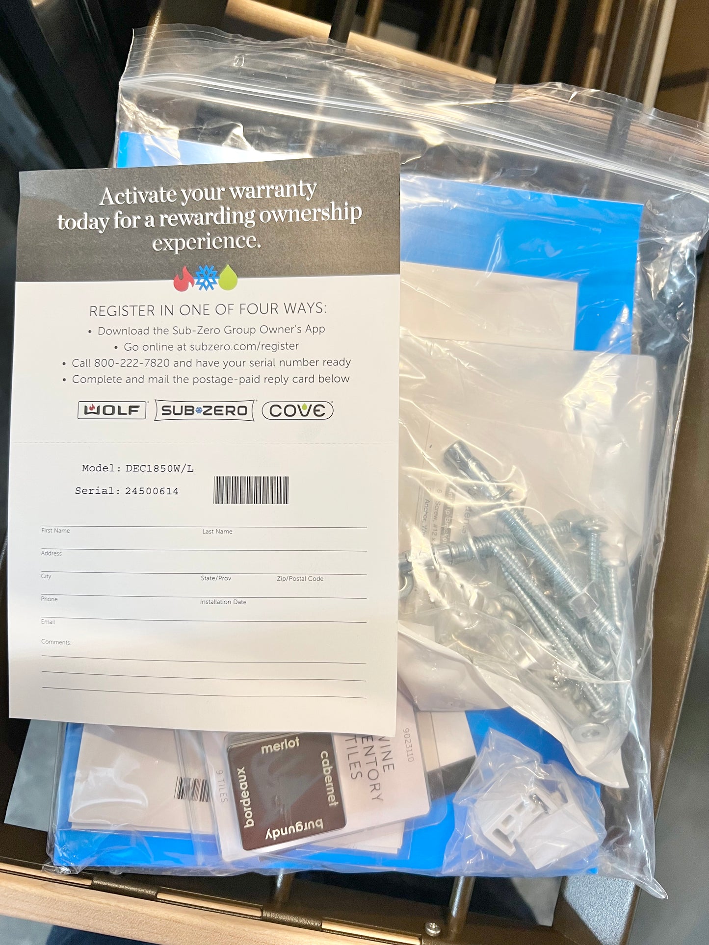 Subzero 18 Inch Built In Dual Zone Smart Wine Cooler , DEC1850W, 59 Bottle , Panel Ready , LED, Left Hinge, 444265