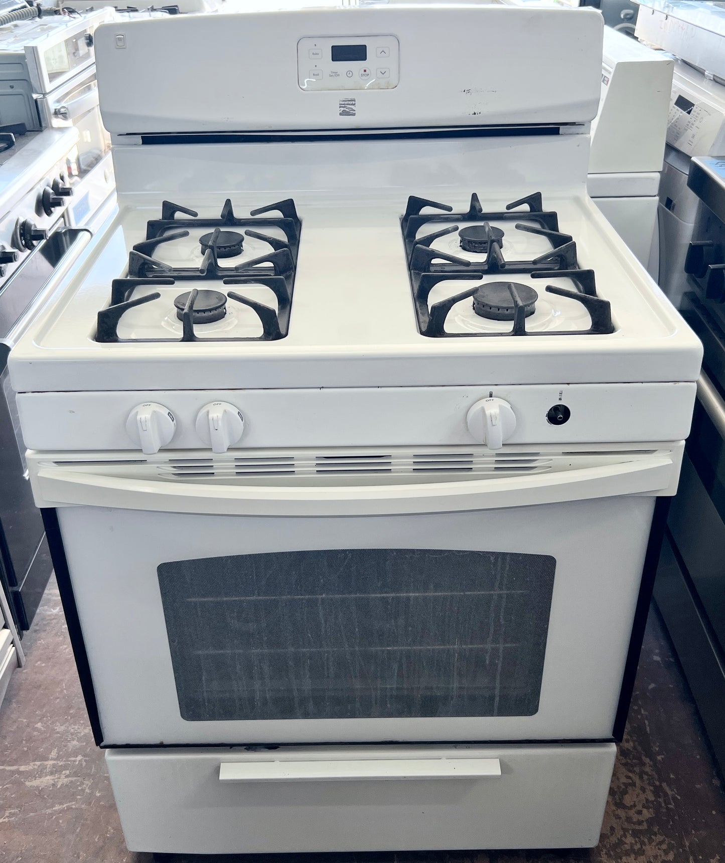 30 Inch Kenmore Gas 4 Burner Range , White , 790.73232313 , 444482