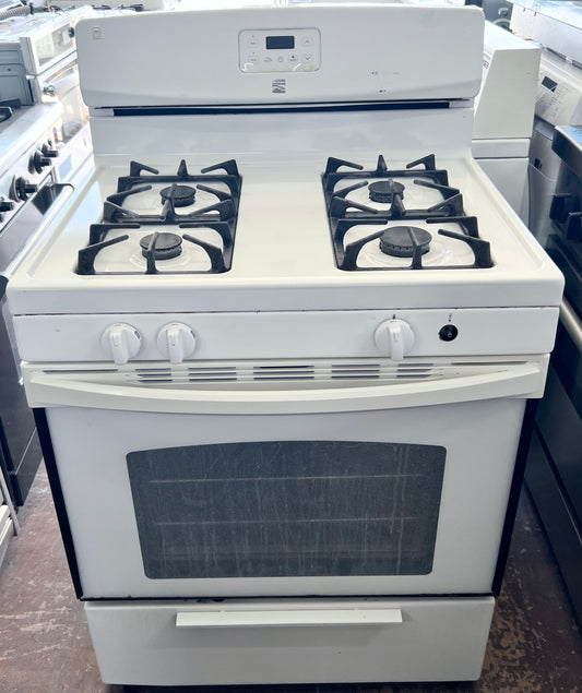 30 Inch Kenmore Gas 4 Burner Range , White , 790.73232313 , 444482