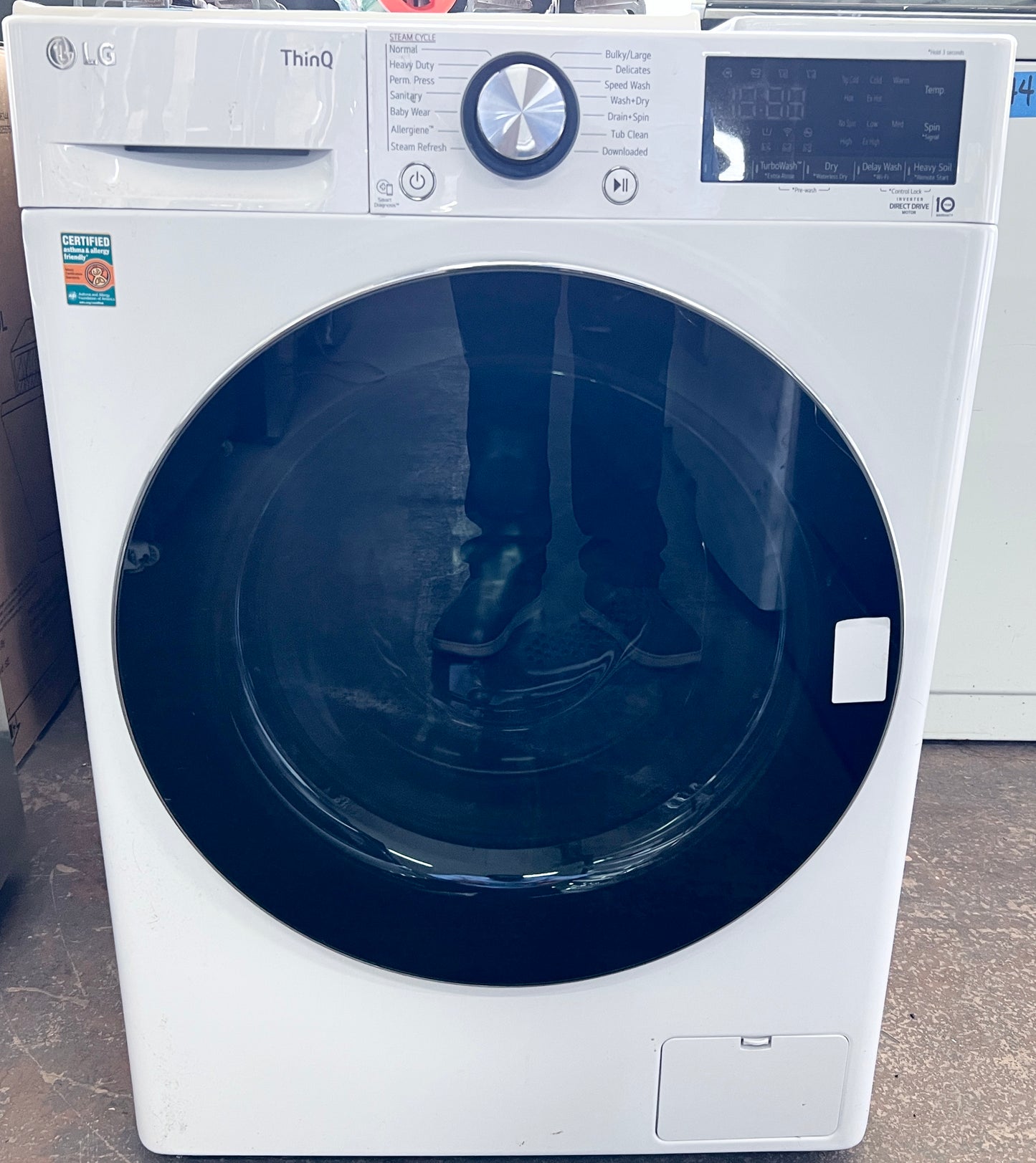 LG WM3555HWA 24 Inch Front Load Washer Ventless Dryer Combo 2.4 cu.ft., 14 Wash Programs, 13 Wash Options, 8 Dry Cycles, TurboWash, Allergiene, Sanitize, Steam Refresh, Load Sensing Delay Start, White , 777101