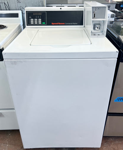 27 Inch Speed Queen Top Load Commercial Coin Operated Washer Machine , White , Coin Drop Mechanism , 444485