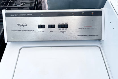 Whirlpool Commercial Coin Operated Washer Machine Top Load Heavy Duty Commercial Grade , Coin Slot , White , 444487