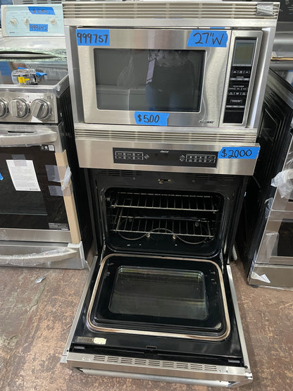 Dacor 27 Inch Electric Wall Oven Microwave Combo In Stainless Steel, RARE TO FIND , 999757