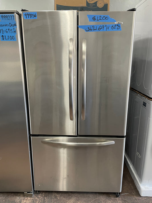 Amana 36 French Door Stainless Steel Counter Depth Refrigerator