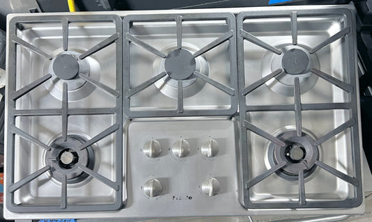 36 Inch Miele  KM3474GSS Stainless Steel Gas Cooktop 5 Sealed Burners , Natural Gas , 444489
