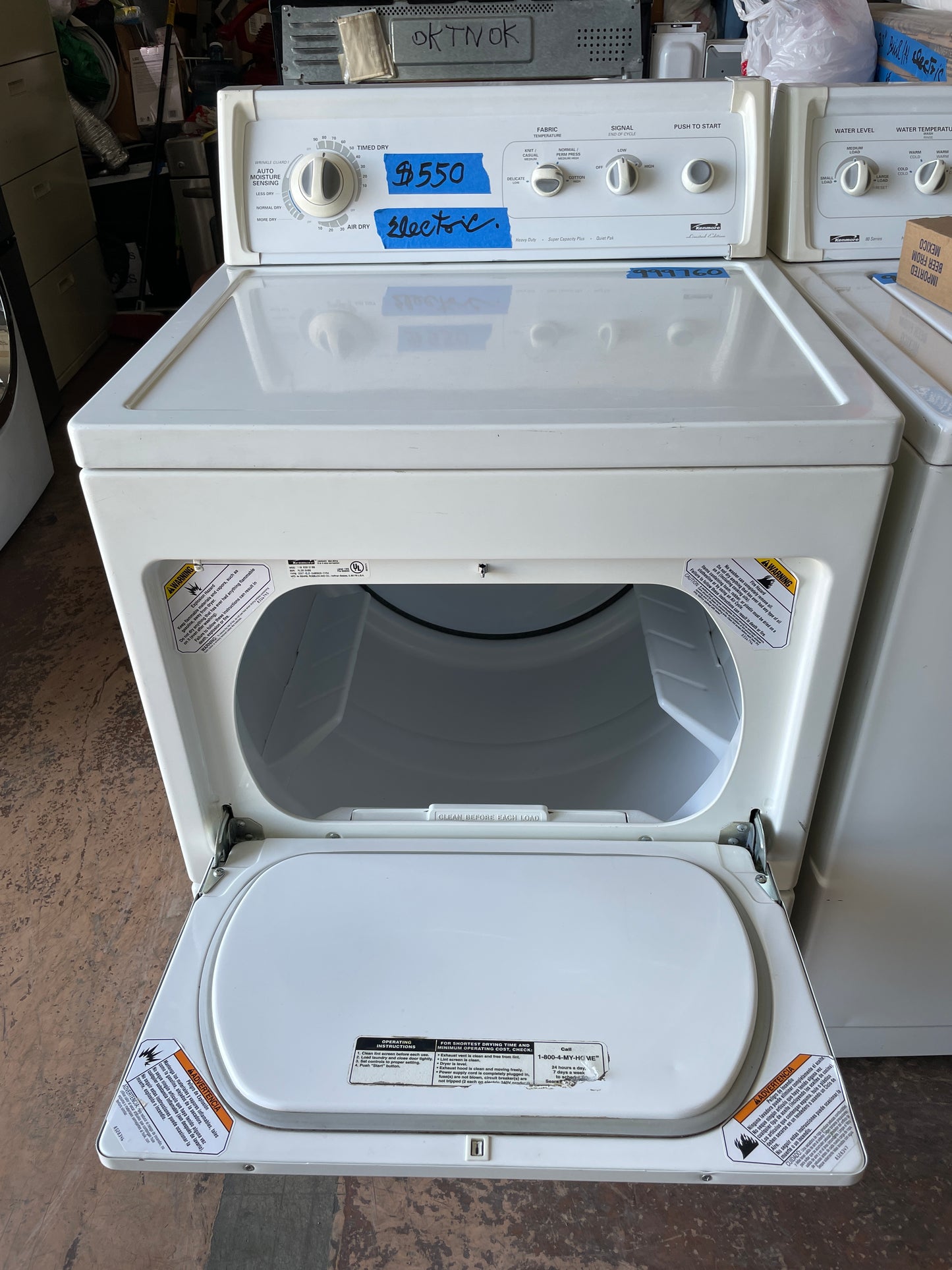Kenmore Electric Dryer In White, 110.63912100, 999760