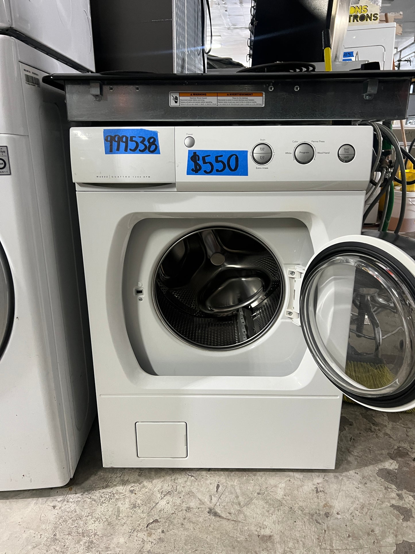 Asko Front Load Washer in White In Working Condition, 999538