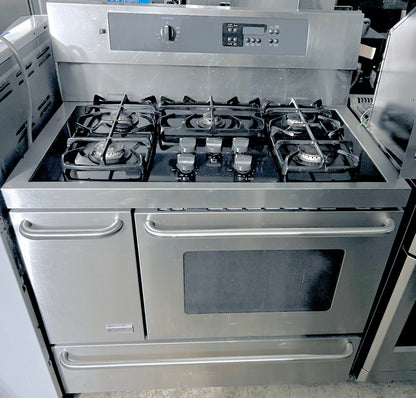 40 Inch Kenmore Elite Dual Fuel Gas Range 5 Burner, Convection Oven , Stainless Steel , Double Door Oven, 101291