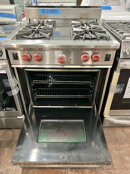 Wolf 30 Inch Gas Range Stainless Steel with Red Knobs, Convection Oven, 101293