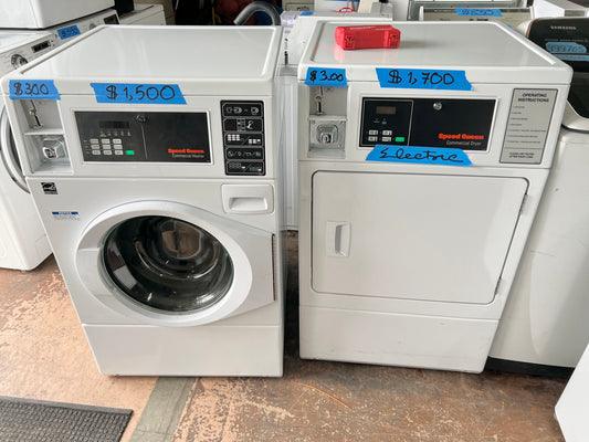 Speed Queen Front Load Washer and Electric Dryer Coin Operated Commercial Machines , White , Heavy Duty , 101296