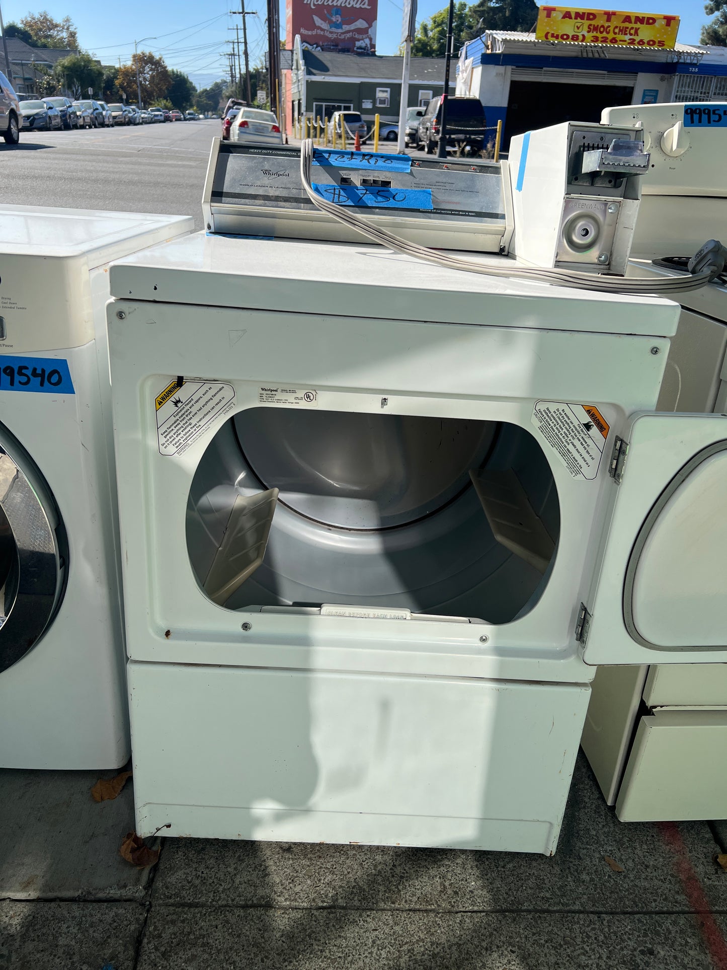 Whirlpool White Commercial Electric Dryer, Coin Operated,CEM2760KQ0,999541