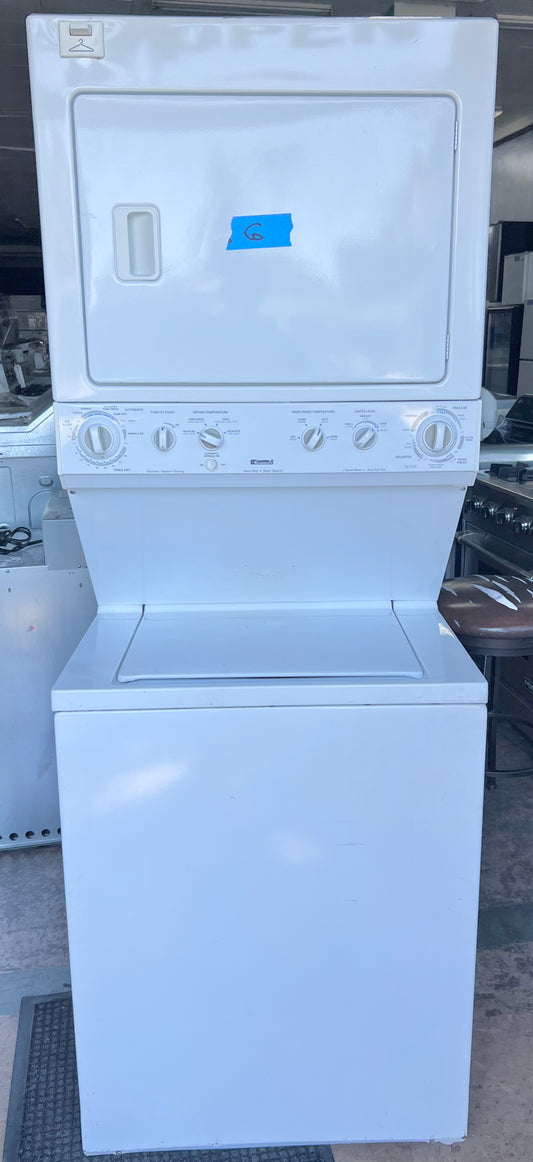 27 Inch Kenmore Gas Laundry Center Washer Dryer Stackable , 417.97972700 , White , 444494