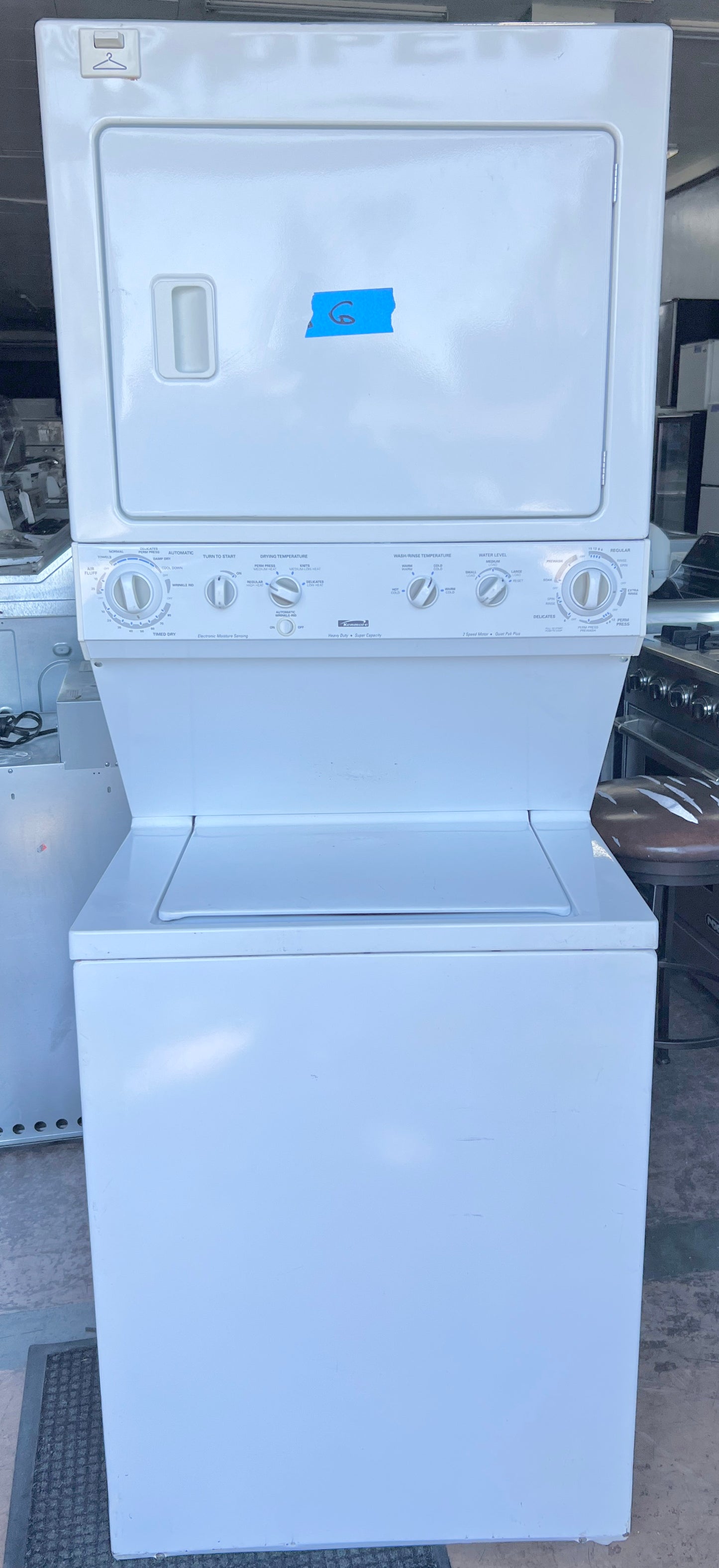 27 Inch Kenmore Gas Laundry Center Washer Dryer Stackable , 417.97972700 , White , 444494