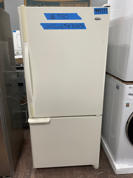 Amana 30 Inch Bottom Freezer Refrigerator In Off White, ABB1921DEQ, 999777