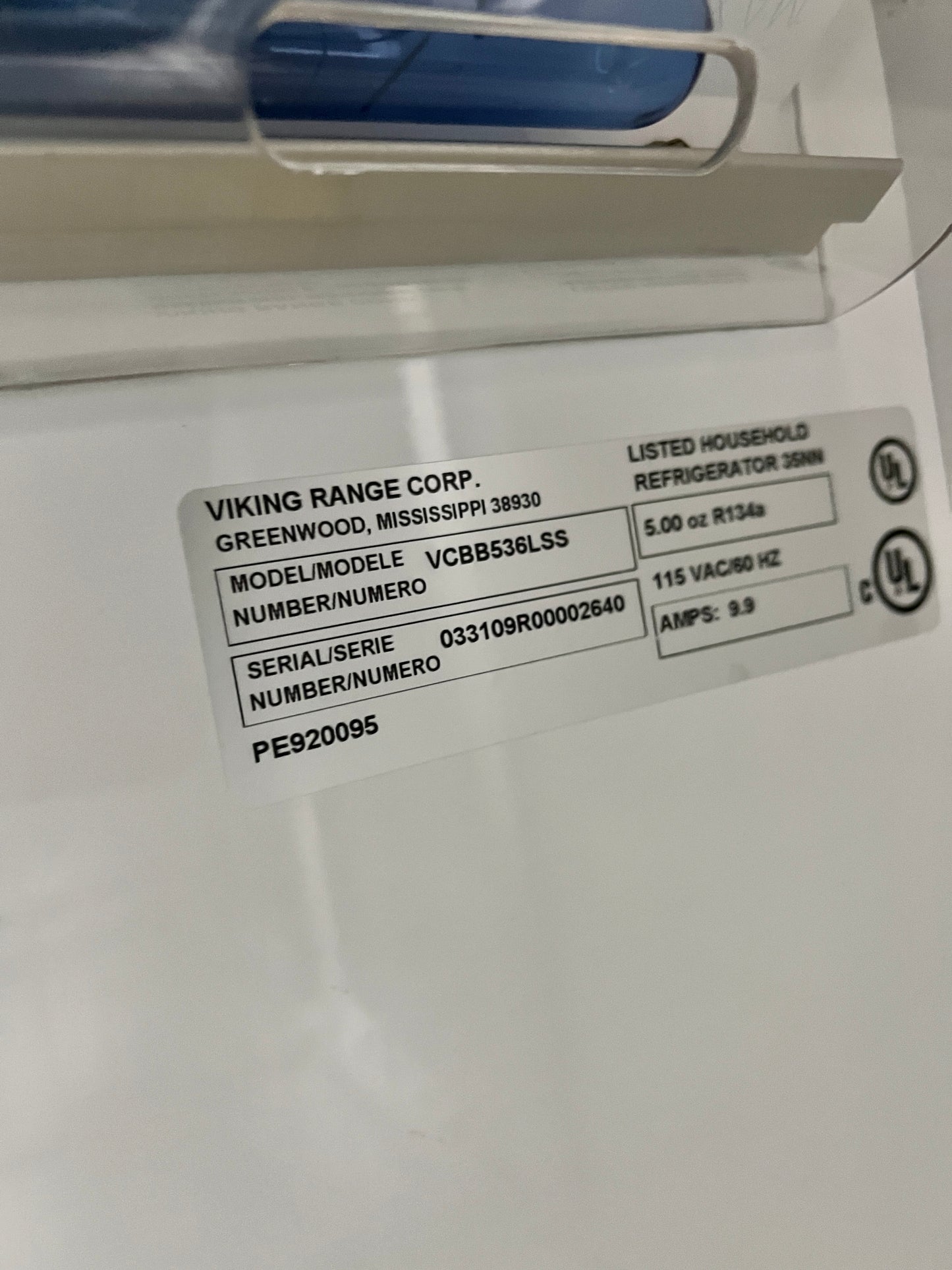 Viking 5 Series 36 Built In Bottom Freezer Refrigerator VCBB5363ELSS,Stainless Steel,Air Purifier,2 Deli Drawers,SpillProof Glass Shelves,2 Humidity Zones,Aluminum Door Bins,20.4 Cu. Ft. Capacity,Sabbath Mode,Stainless Steel,Left Hinge Door Swing,444130