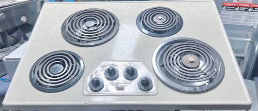 30 Inch KitchenAid Electric Cooktop with 4 Coil Elements , Off White , 313002