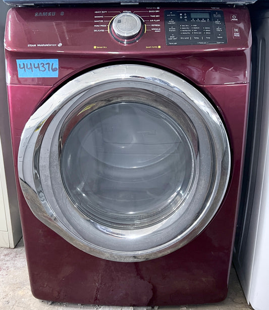 27 Inch Samsung 7.5 Cu ft Front Load Electric Dryer In Burgundy, DV42H5200EF/A3, 444376  ,