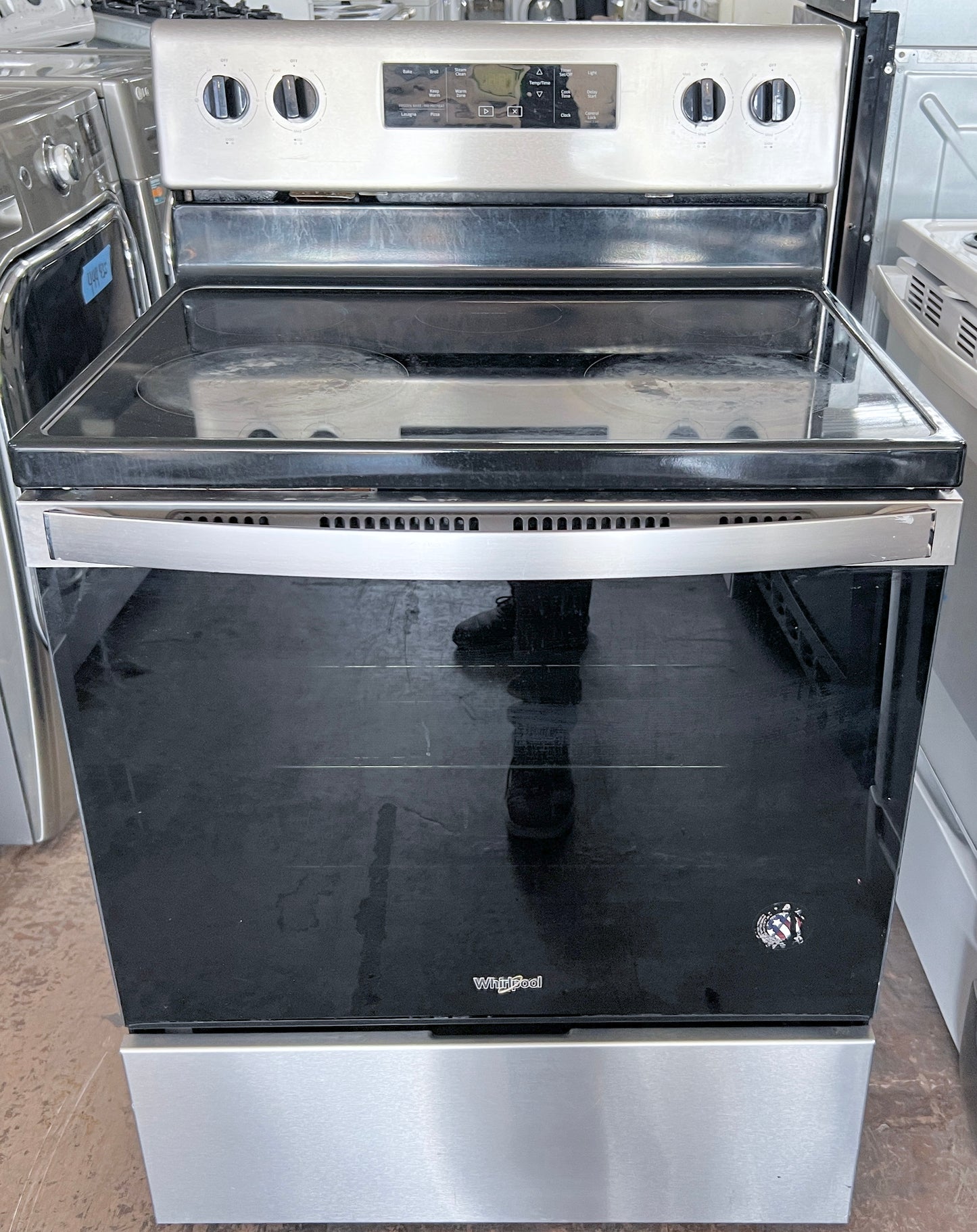 30 Inch Whirlpool Electric Glasstop Stainless Steel Range , Stove , Oven , WFE505W0JZ, 444505