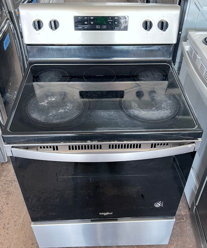 30 Inch Whirlpool Electric Glasstop Stainless Steel Range , Stove , Oven , WFE505W0JZ, 444505
