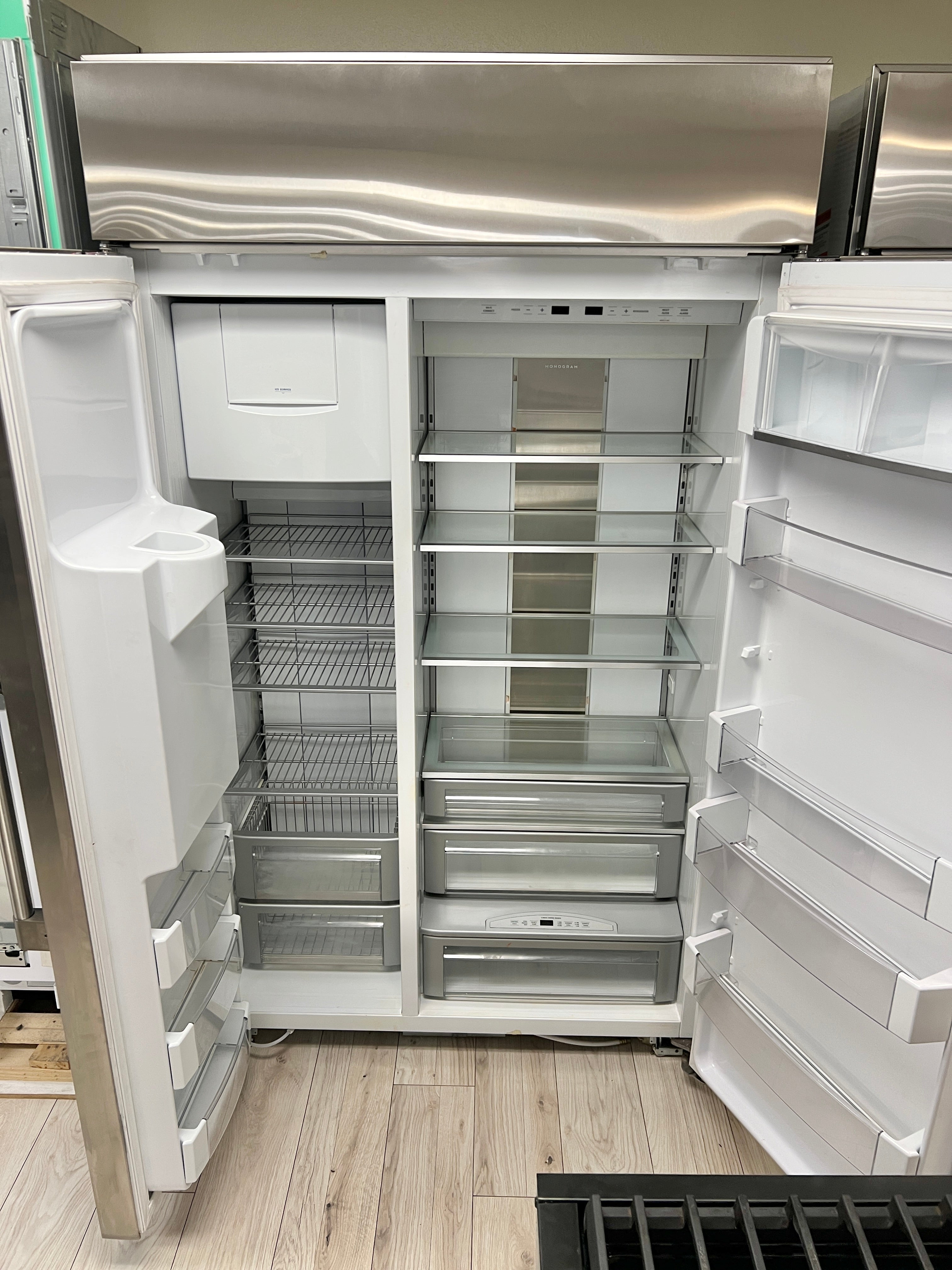 GE Monogram ZISS480DNSS 48 Inch Counter Depth Built In Side by Side Sm SAN JOSE APPLIANCE STORE