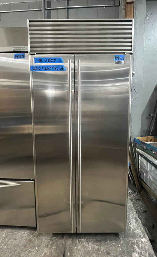 SubZero 561/S 36 Inch Side By Side Built in Refrigerator, Stainless Steel , Counter Depth 999574