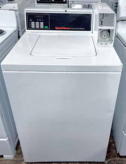 26 Inch Speed Queen Commercial Coin Drop or Bluetooth Card Payment Washer Machine Top Load , SWNNC2HP115TW01 , 373716