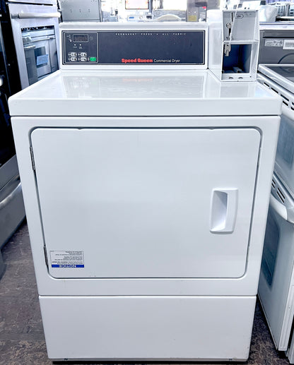 27 Inch Speed Queen Commercial Gas Dryer Front Load Machine , Coin Operated or Bluetooth Enabled , Whire , Heavy Duty 373715