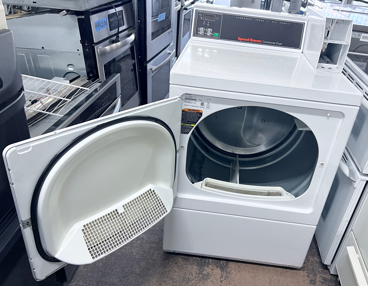 27 Inch Speed Queen Commercial Gas Dryer Front Load Machine , Coin Operated or Bluetooth Enabled , Whire , Heavy Duty 373715
