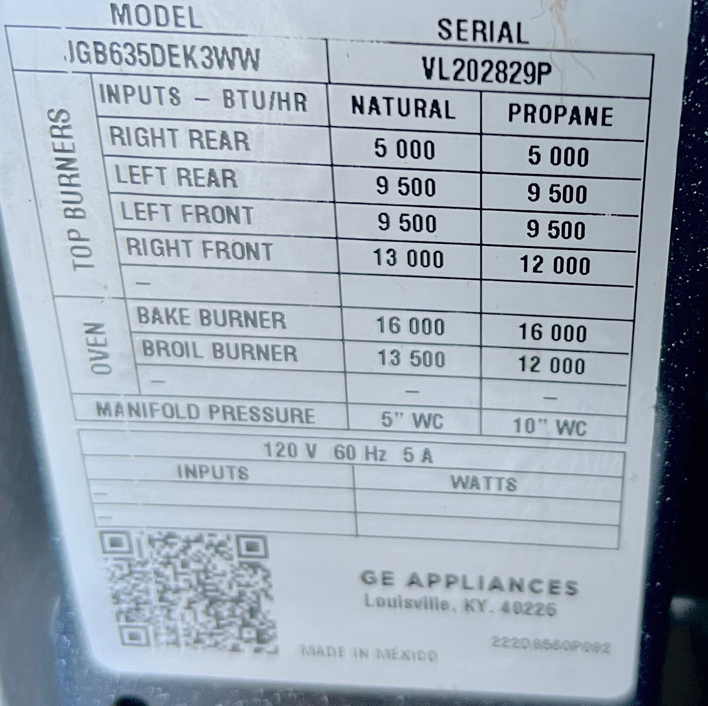 30 Inch GE  White 4 Burner Gas Range,Oven,Stove,JGB635DEK3WW,373713