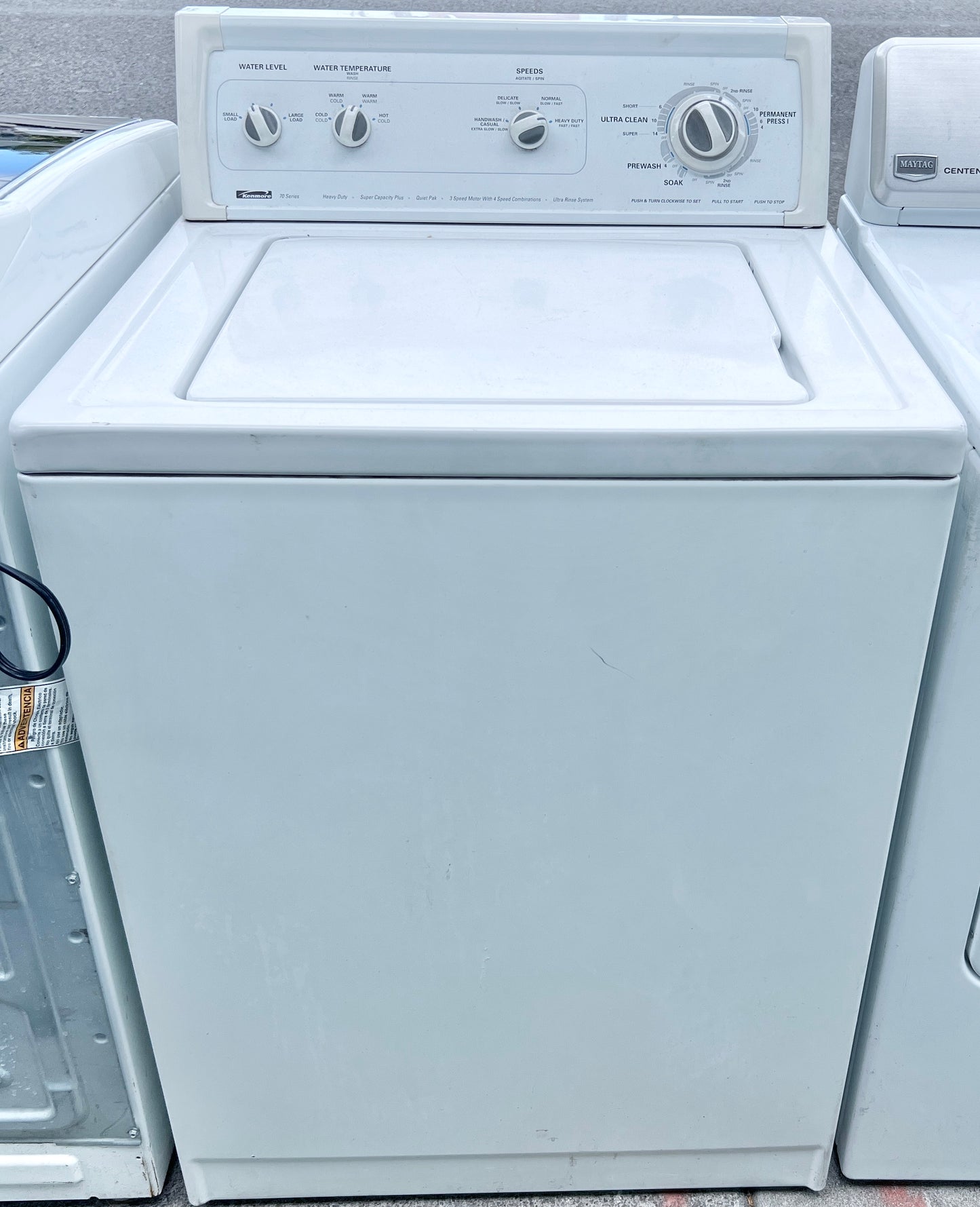 27 Inch Kenmore Heavy Duty Transmission Washer Top Load Machine , White , 110.22702100 , Super Capacity Plus , Quiet Oak , 70 Series Model, 373718
