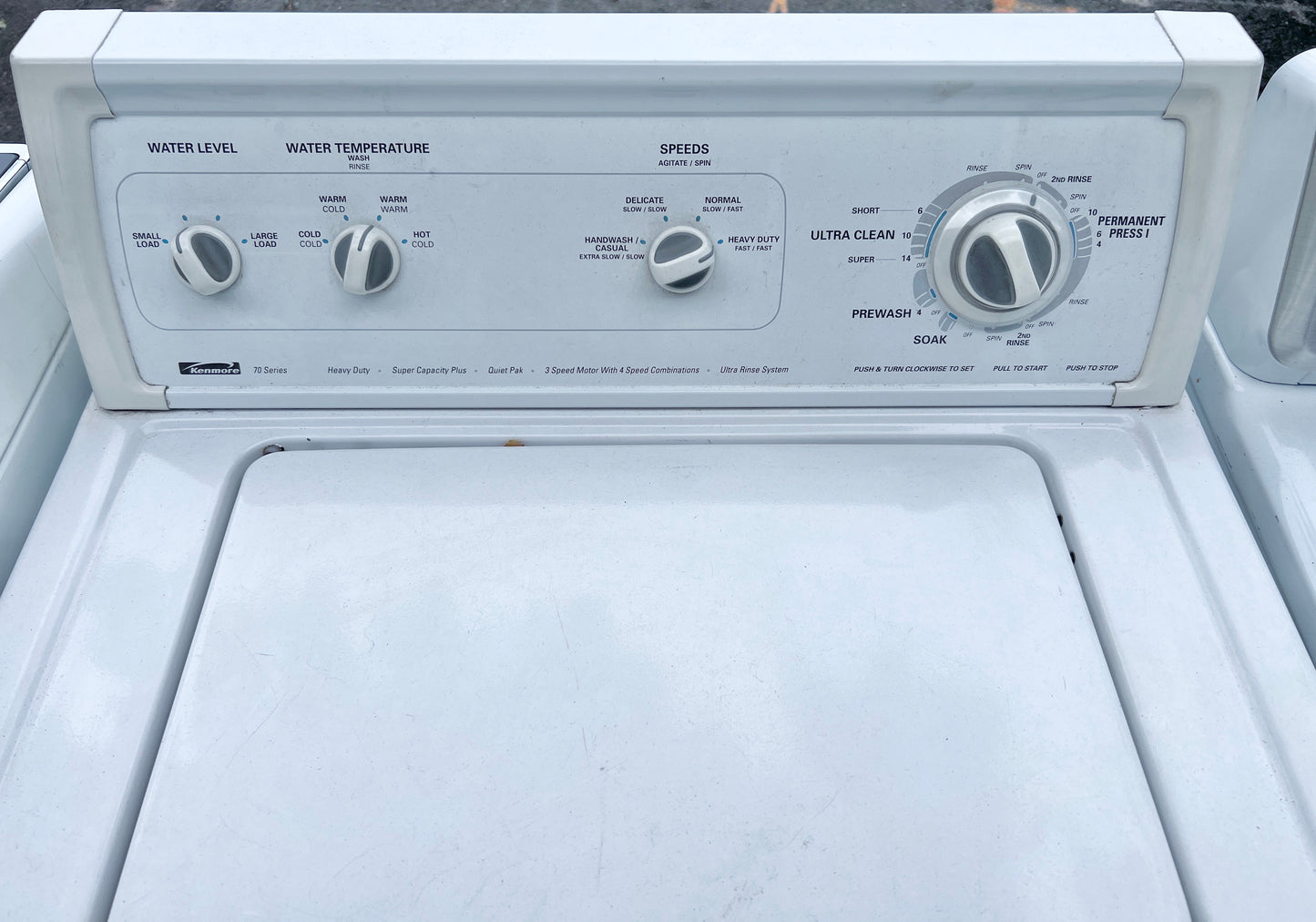 27 Inch Kenmore Heavy Duty Transmission Washer Top Load Machine , White , 110.22702100 , Super Capacity Plus , Quiet Oak , 70 Series Model, 373718