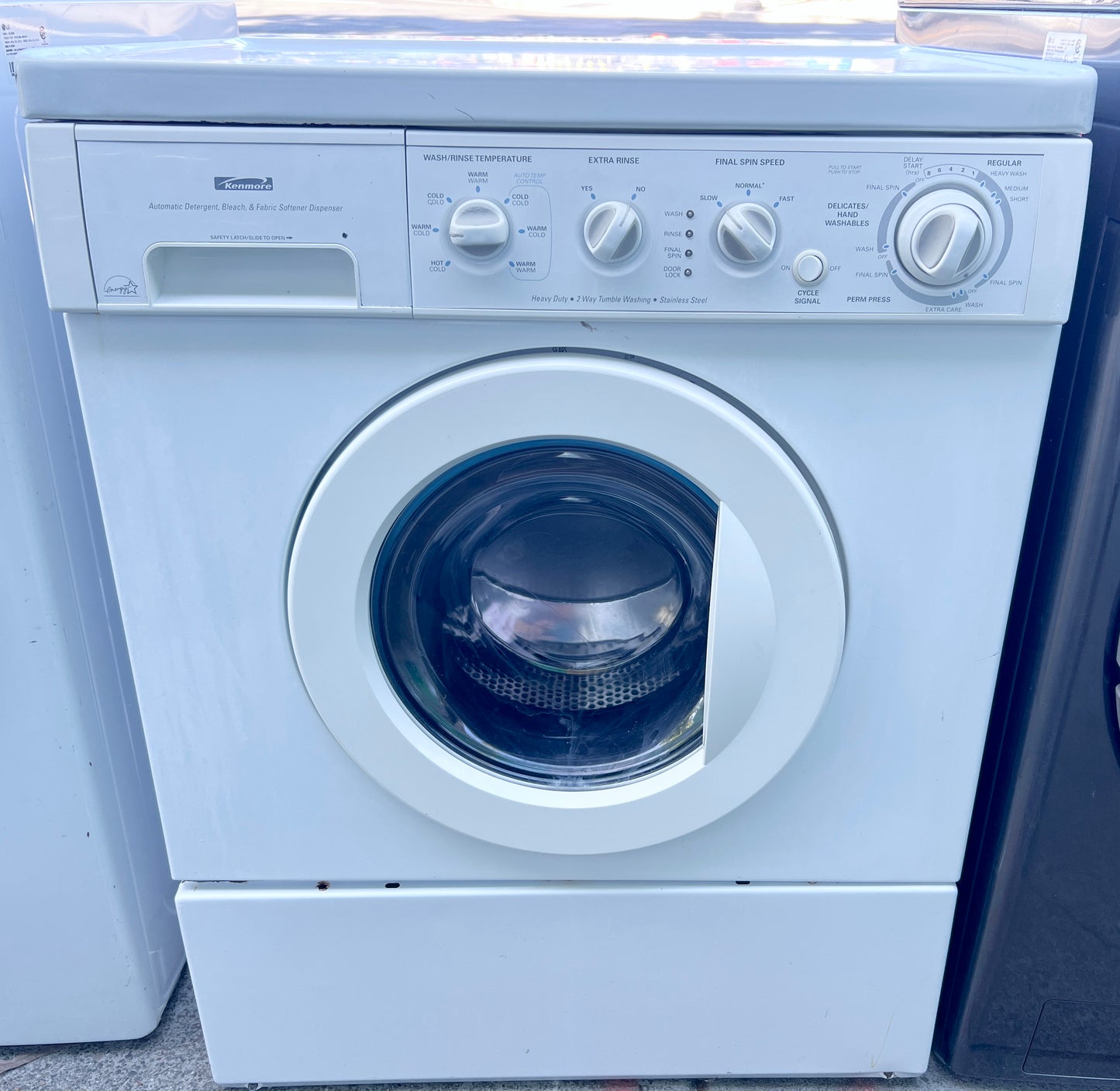 27 Inch Kenmore Front Load Washer Machine Stackable , 27 Inch Depth , 417.44042400 , White , 373724