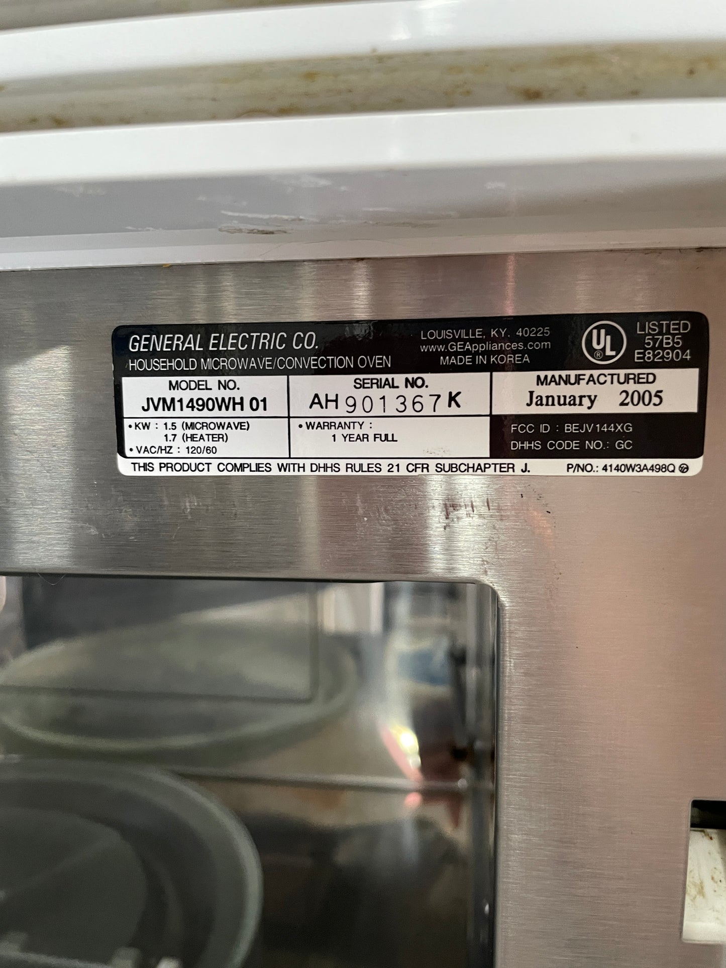 GE Profile Over The Range White Microwave, JVM1490WH 01, 999879