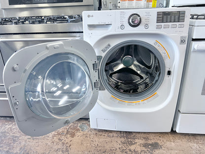 27 Inch LG TurboWash Series  WM4270HWA 4.5 cu. ft. Front Load Washer  1,300 RPM, Steam, TurboWash, Allergiene Cycle, LG Twin Wash Compatibility, Stainless Steel Drum, Energy Star , White , 373731