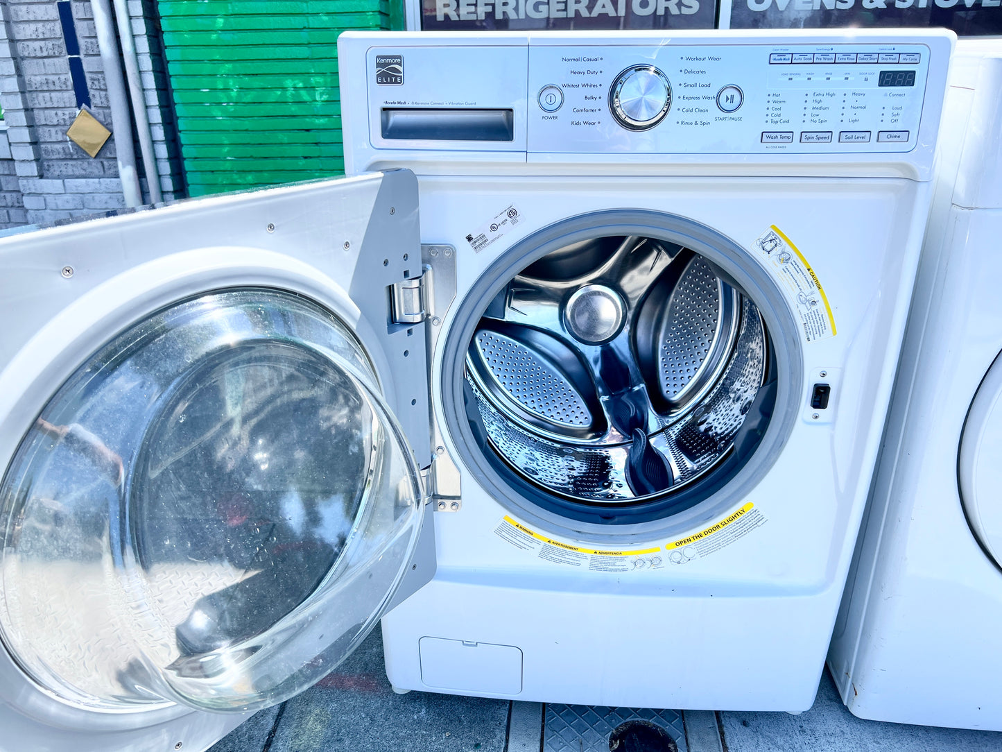 27 Inch Kenmore Elite Front Load Washer Machine , 796.41482410 , White , 373733