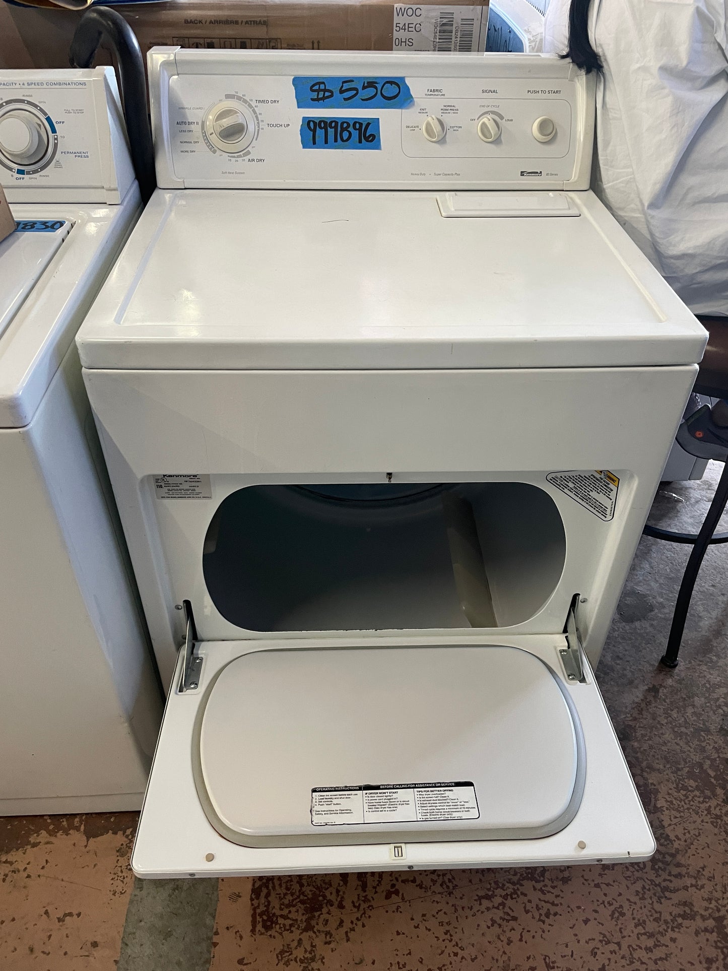 kenmore Electric Dryer In White, 110.66812690, 999896