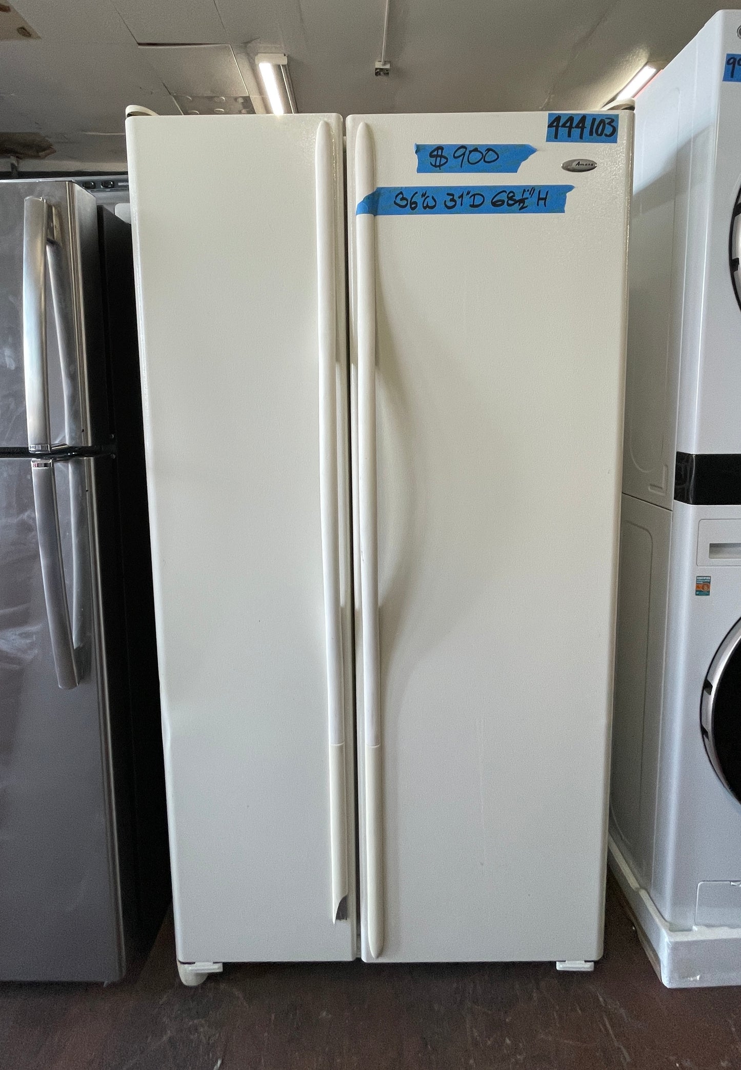 Amana 36 Inch Side By Side Refrigerator In Off White, ARS2606BC, 444103