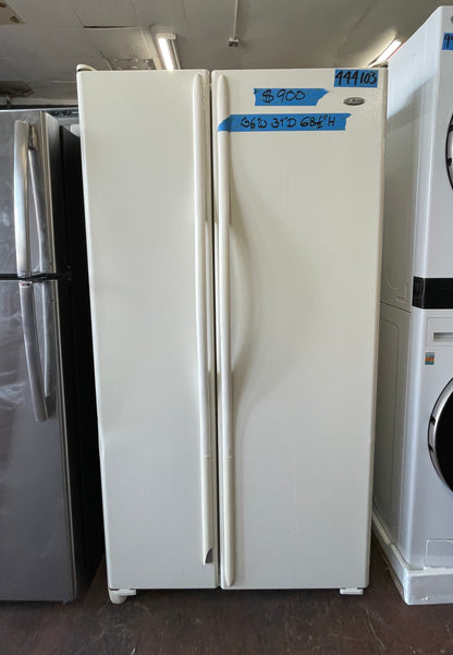 Amana 36 Inch Side By Side Refrigerator In White, ARS2606BC, 444103