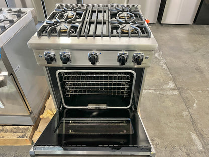 Viking 5 Series VGR5304BSSLP 30 Inch Freestanding Professional Gas Range,4 Sealed Burners, 4 Cu. Ft. Oven Capacity, Manual Clean, ProFlow Convection Air Baffle, Sure Spark Ignition, Vari Simmer, Stainless Steel, Liquid Propane