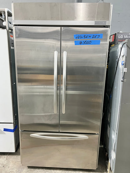 42 Inch Built In French Door Refrigerator , Glass Touch Electronic Controls, Automatic Ice Maker & Max Cool, Stainless Steel , 101281