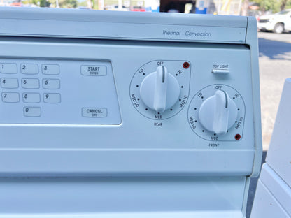 30 Inch Kitchenaid Electric Freestanding Glasstop Range KERC507EWH with Convection Oven , White , 373740