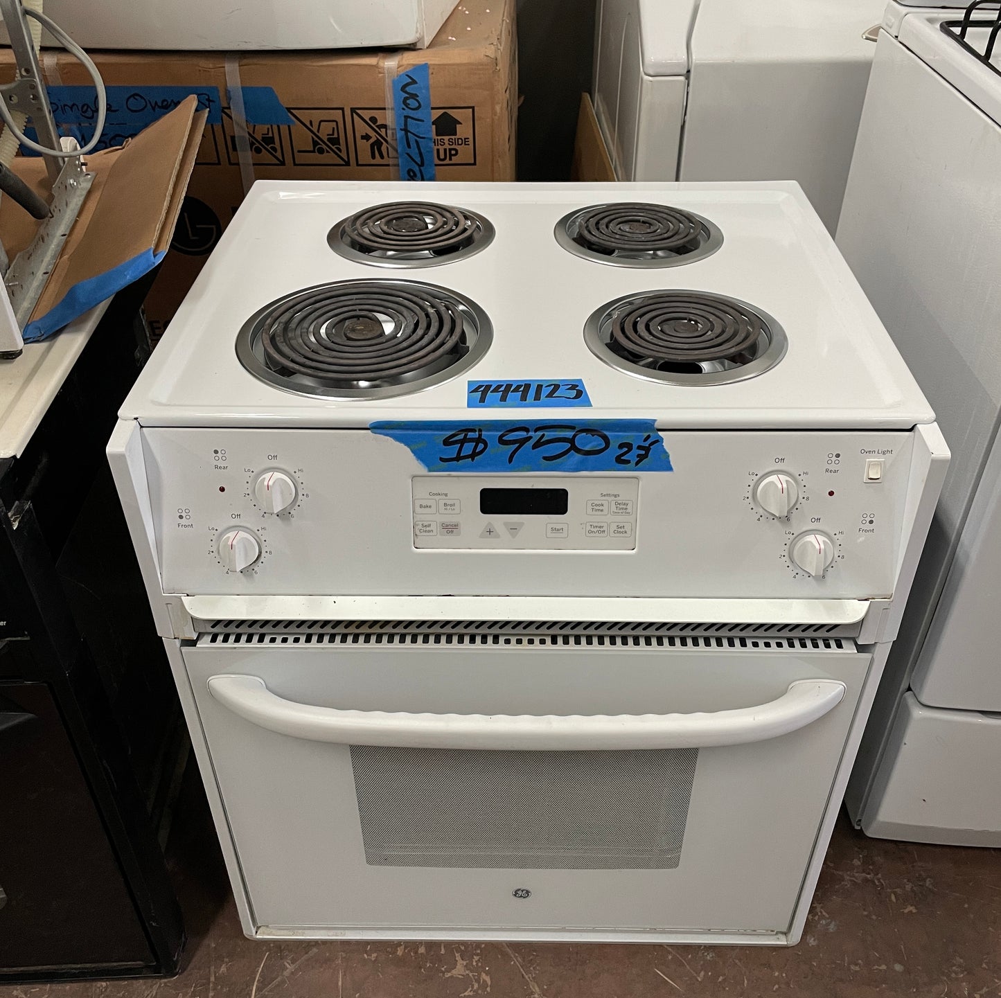 GE 27 Inch Drop In Electric Range In White, JM250DF1WW, 444123