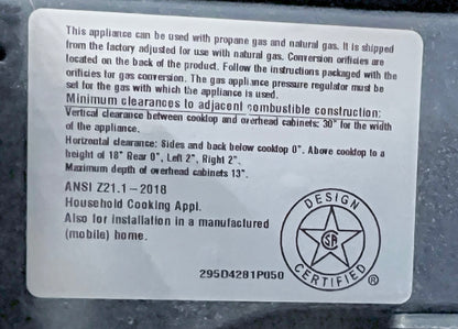 30 Inch GE  JGBS61RPSS Gas Range , 4 Sealed Burners, 4.8 cu. ft. Oven, Broiler Drawer, Continuous Grates, Manual Clean, Simmer Burner, Sabbath Mode , Stainless Steel , New Open Box 373743
