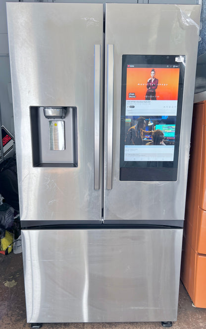 36 Inch Samsung  RF32CG5900SR  Smart 3 Door French Door Refrigerator , 30 cu. ft. , Family Hub, Dual Auto Ice Maker, Slide-In Shelf, Wi-Fi Enabled, ADA Compliant ENERGY STAR: Fingerprint Resistant Stainless Steel , 373745