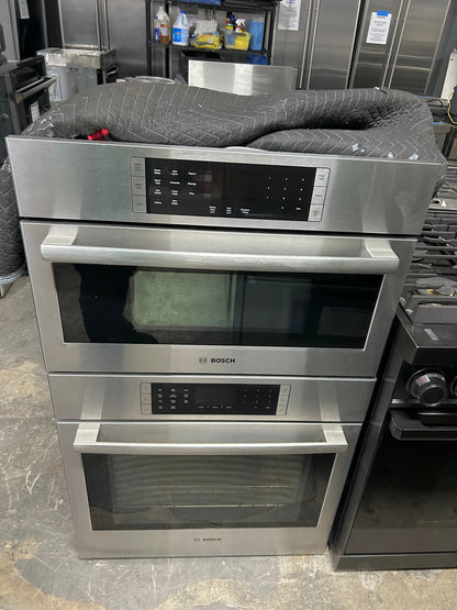 Bosch Benchmark Series HBLP752UC 30 Inch Microwave and Wall Oven Combo, Double Speed Combination Electric Wall Oven with 6.2 cu. ft. Total Capacity, True Convection, EcoClean, QuietClose, EcoChef Mode, TFT Control Panel, 369663