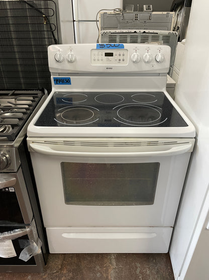 Kenmore 30 Inch Electric Glass top Range In White, 790.96332502, 444130