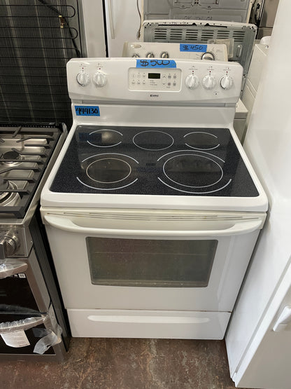 Kenmore 30 Inch Electric Glass top Range In White, 790.96332502, 444130